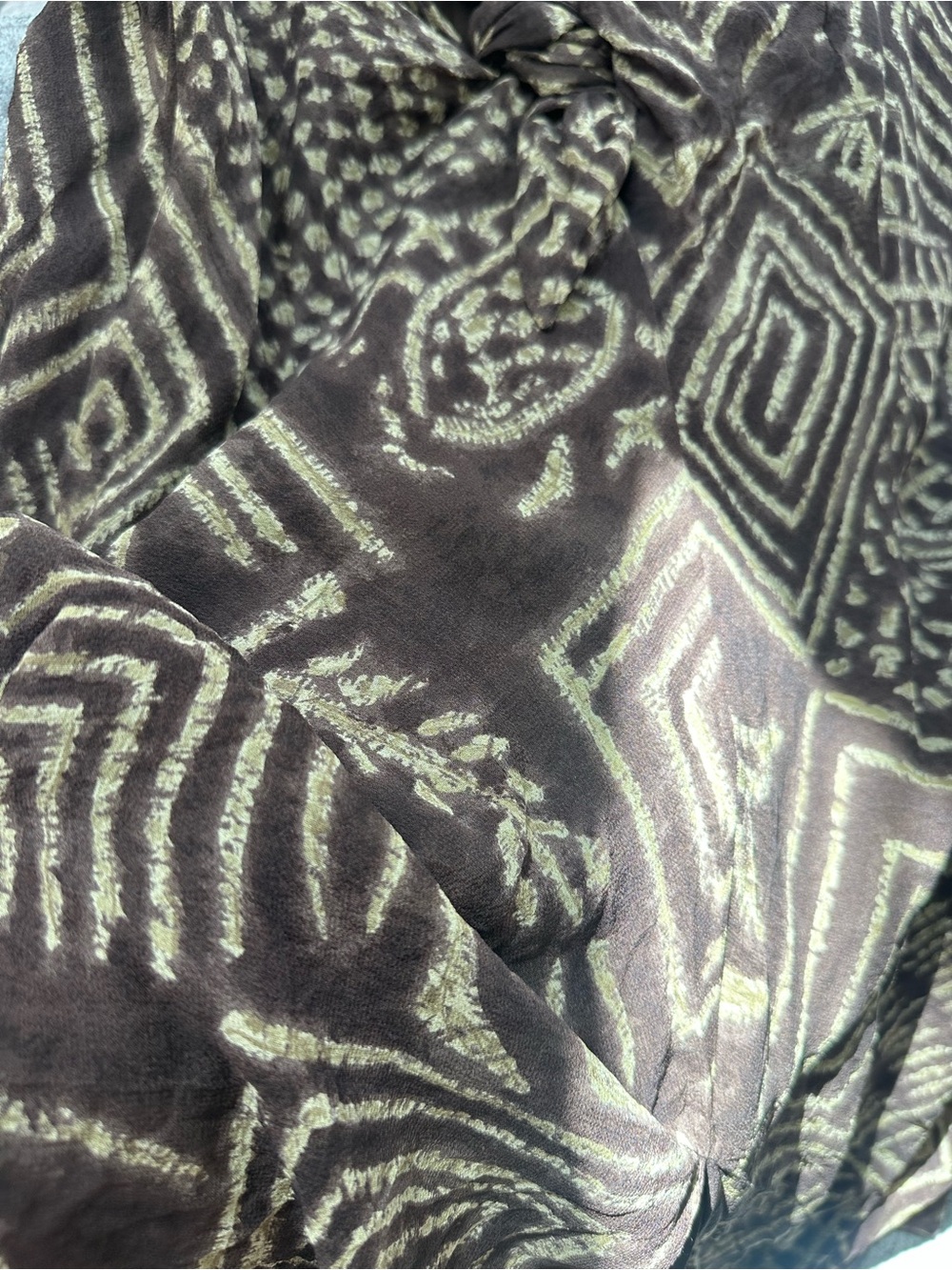 Vintage Lauren Ralph Lauren 100% Silk Geometric Print A-Line Skirt Size 12 - Picture 6 of 6
